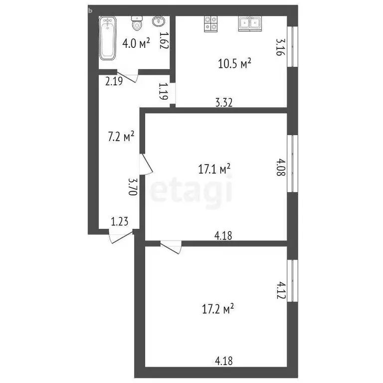 2-комнатная квартира: Ялуторовск, улица Максима Горького, 39 (56 м) - Фото 1