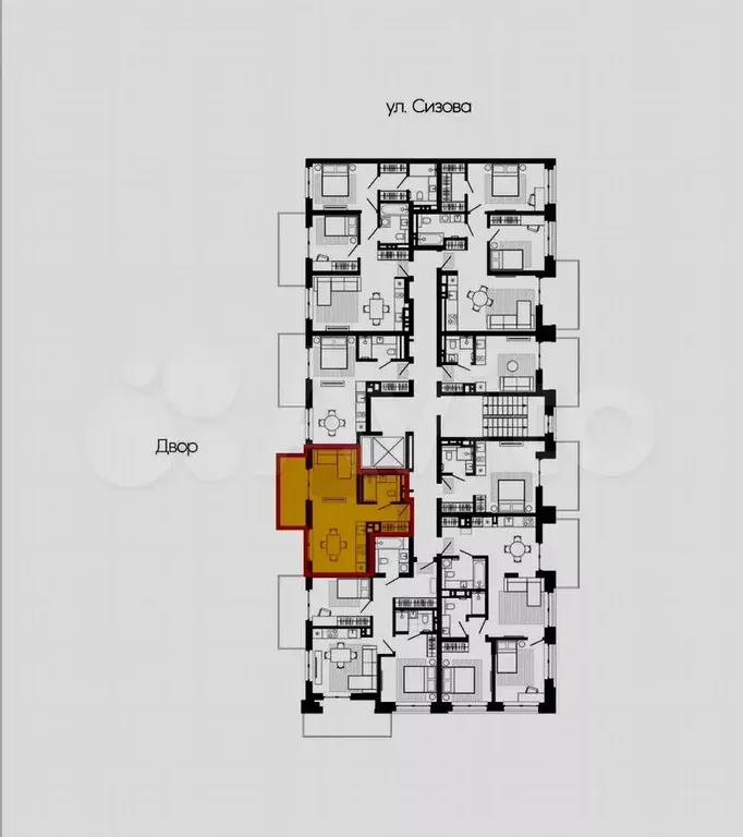 Квартира-студия, 34,6 м, 3/10 эт. - Фото 1