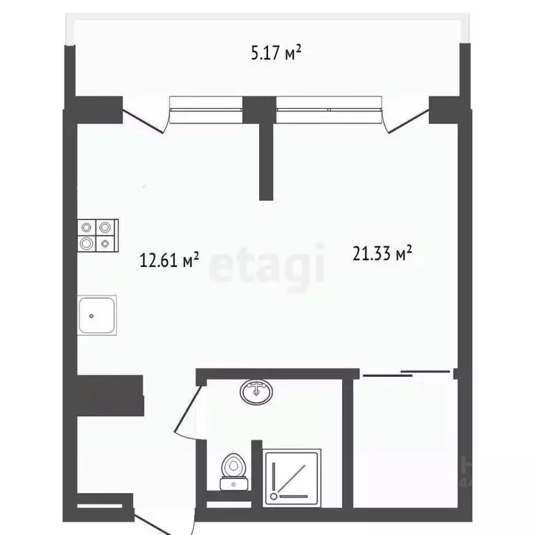 Студия Тюменская область, Тюмень Интернациональная ул., 199к9 (37.7 м) - Фото 2