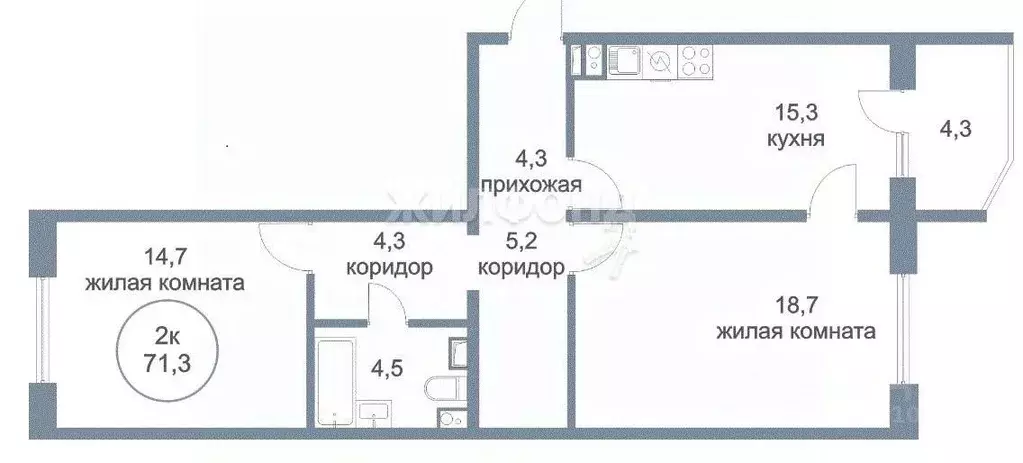 2-к кв. Ханты-Мансийский АО, Нефтеюганск 17-й мкр, 9 (71.3 м) - Фото 0