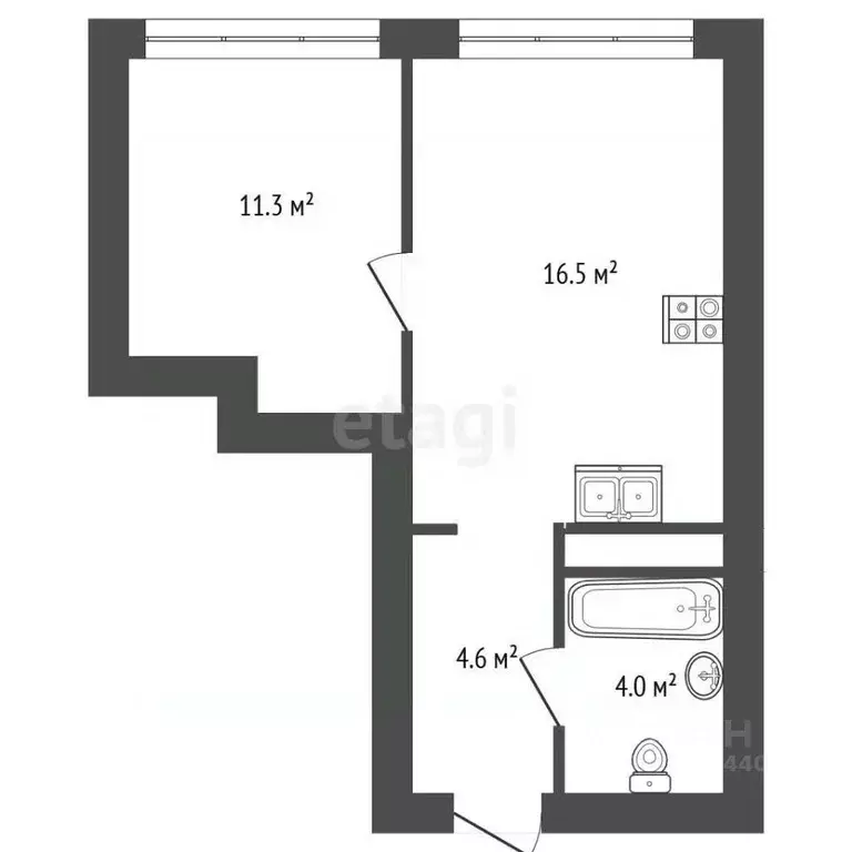 1-к кв. Тюменская область, Тюмень ул. Вадима Бованенко, 7 (36.5 м) - Фото 1