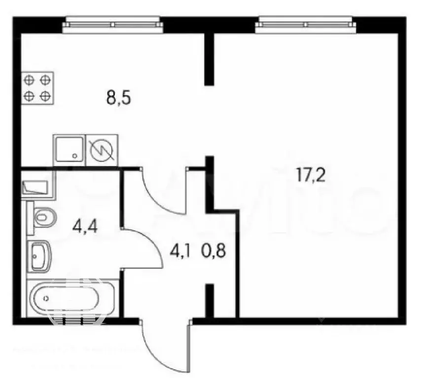 1-к кв. Московская область, Мытищи ул. Мира, 39 (33.9 м) - Фото 1