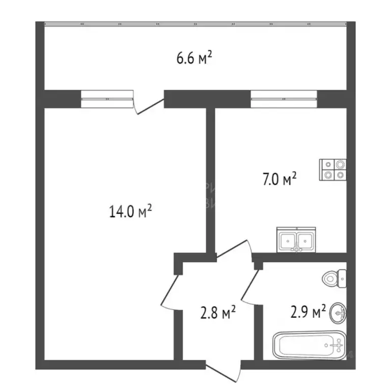 1-к кв. Тюменская область, Тюмень ул. Мебельщиков, 1 (27.0 м) - Фото 2