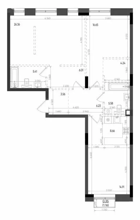 3-комнатная квартира: Казань, ЖК Минтимер (97.96 м) - Фото 0