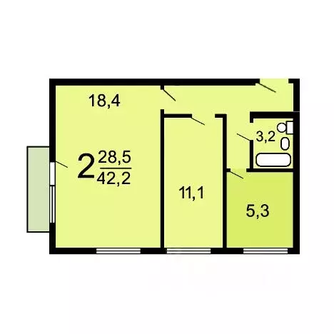 2-к кв. Москва ул. Дмитрия Ульянова, 8К1 (42.2 м) - Фото 1