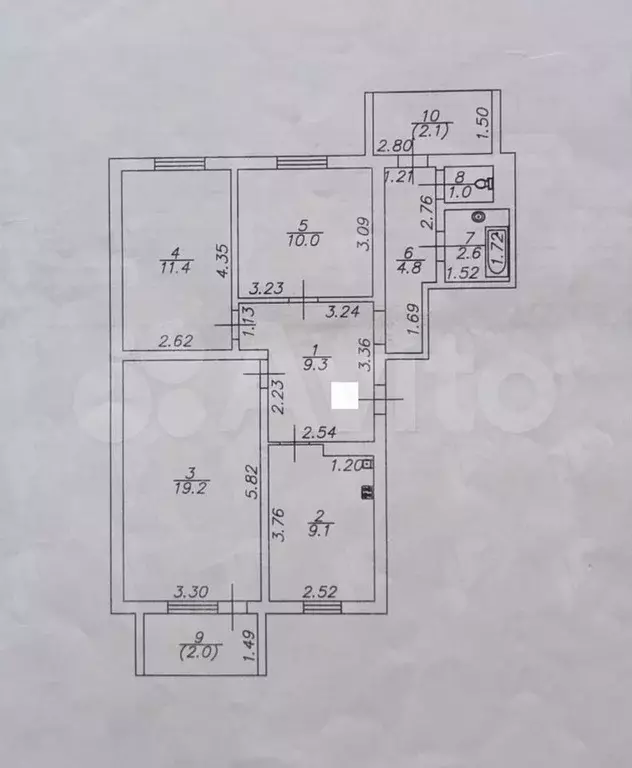 3-к. квартира, 67,4 м, 8/9 эт. - Фото 0
