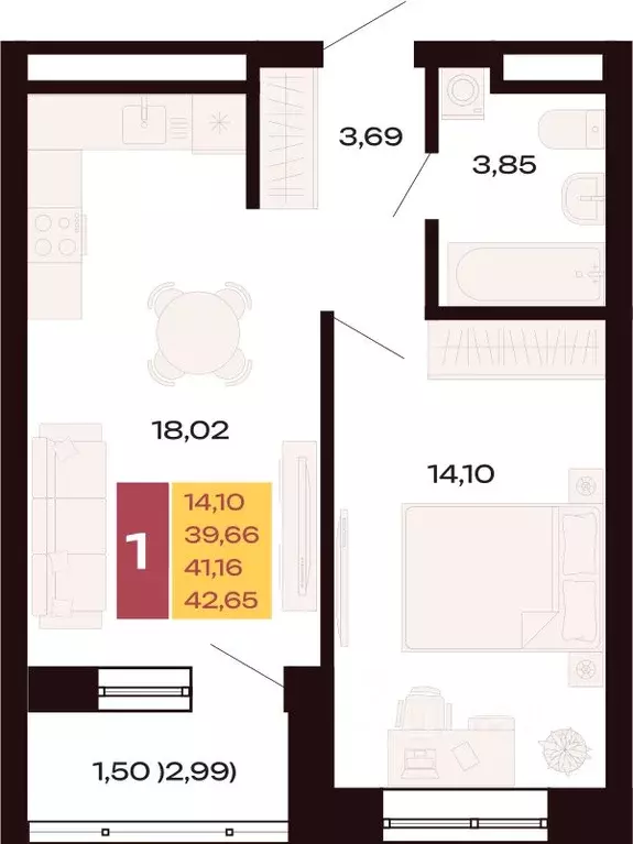 1-к кв. Свердловская область, Екатеринбург Юго-Западный жилрайон, ... - Фото 1