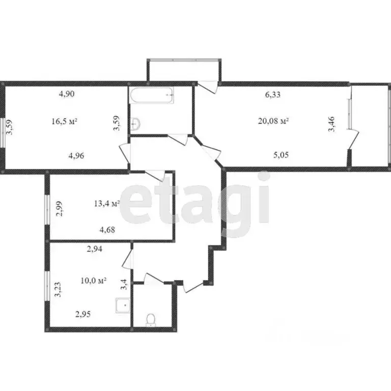 3-к кв. Белгородская область, Белгород 10-й мкр, ул. 60 лет Октября, ... - Фото 1