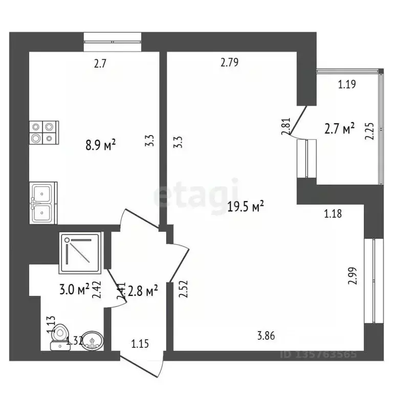 1-к кв. Краснодарский край, Анапа ул. Верхняя Дорога, 151к2 (37.0 м) - Фото 2