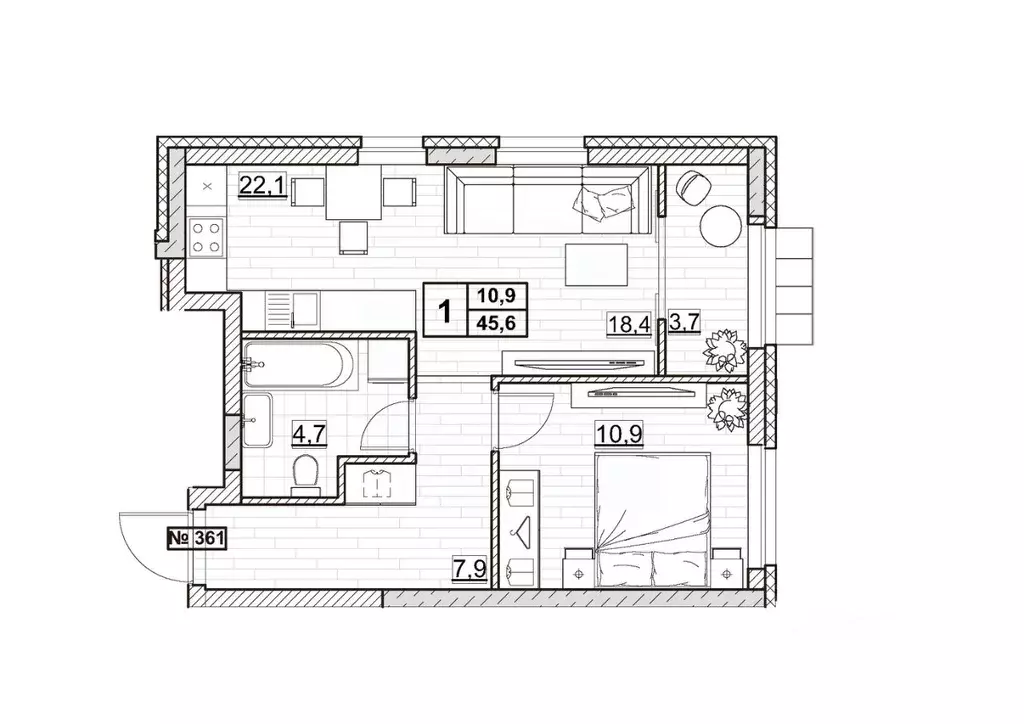 1-к кв. Нижегородская область, Нижний Новгород ул. Ванеева (45.6 м) - Фото 0