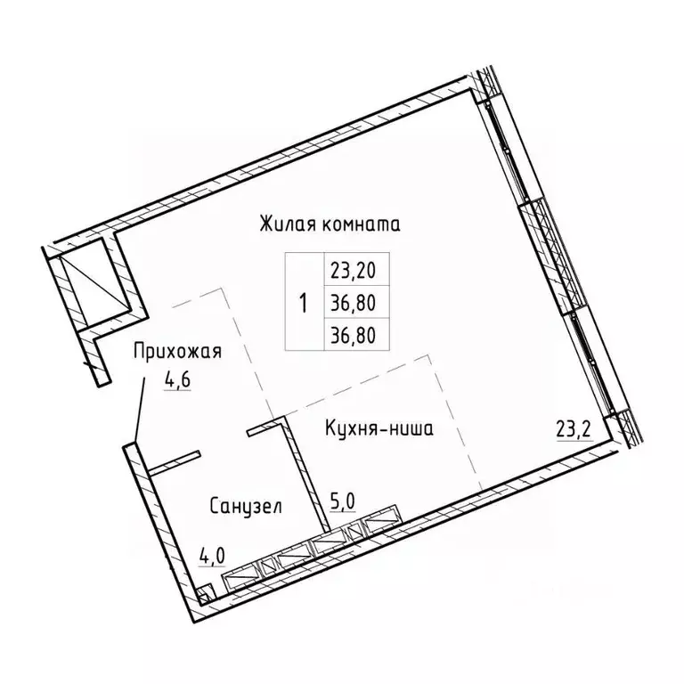 1-к кв. Приморский край, Владивосток Снеговая Падь мкр,  (36.8 м) - Фото 1