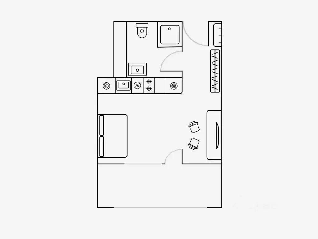 Студия Москва ул. Берзарина, 30А (26.0 м) - Фото 1