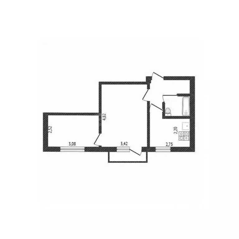2-к кв. Белгородская область, Белгородский район, Северный городское ... - Фото 2