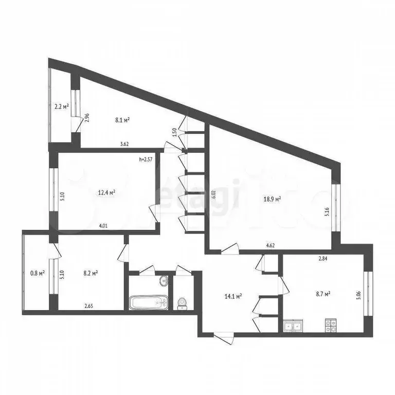 4-к. квартира, 80,5 м, 5/5 эт. - Фото 0