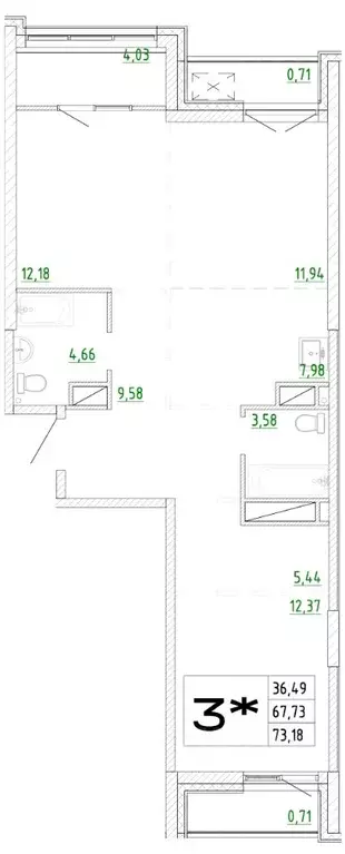 3-к кв. Приморский край, Владивосток Бежецкая ул., 1 (73.18 м) - Фото 0