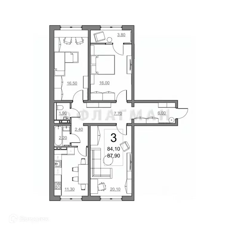 Продаётся 3-к квартира, 84 м - Фото 0