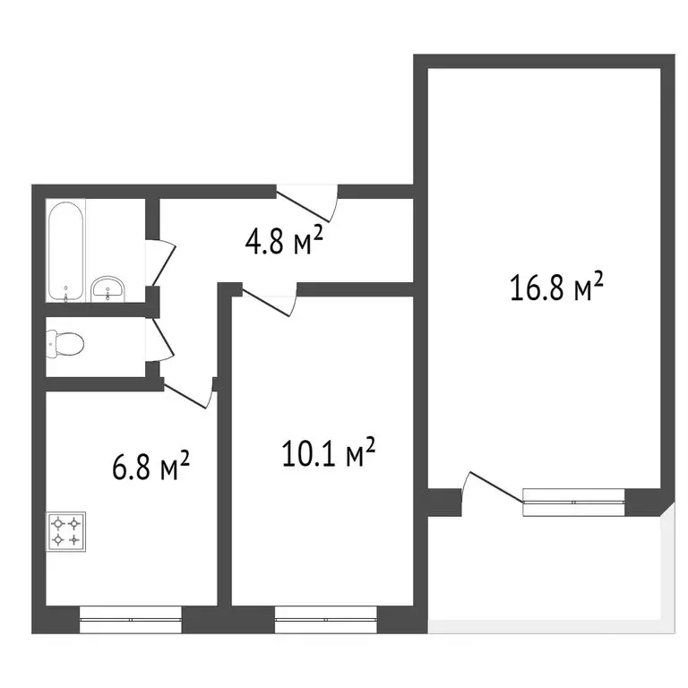 2-комнатная квартира: Новосибирск, улица Дуси Ковальчук, 89 (44 м) - Фото 0