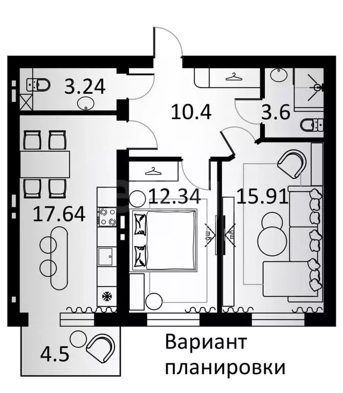 2-комнатная квартира: Владикавказ, улица Хадарцева, 29Е (66 м) - Фото 1