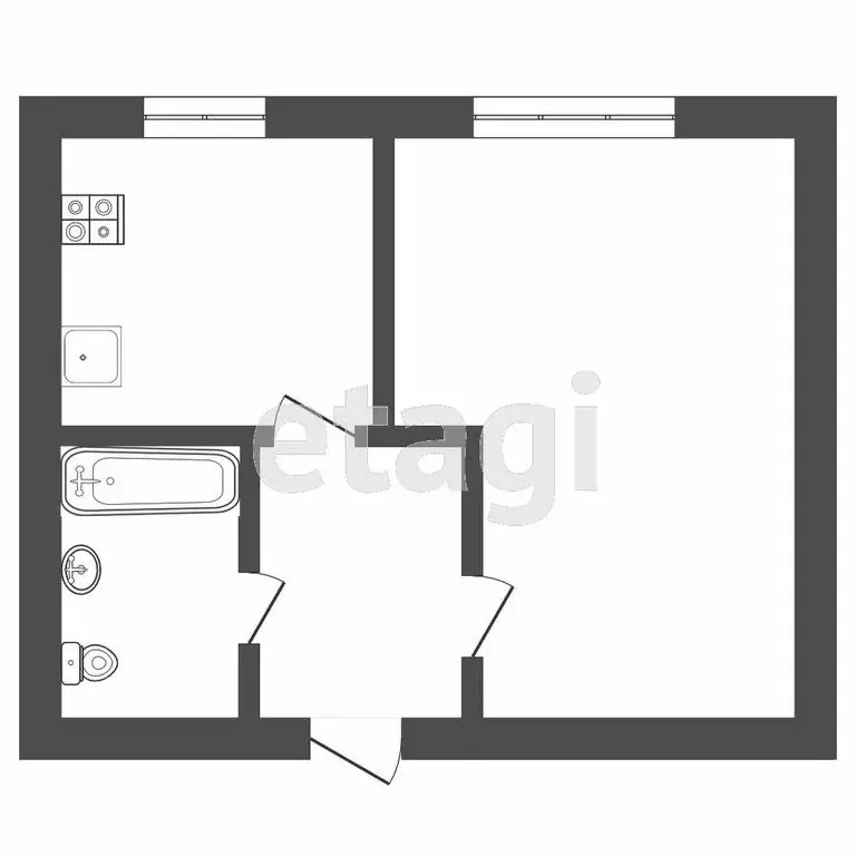 1-комнатная квартира: Тюмень, улица Ватутина, 14 (20.4 м) - Фото 1