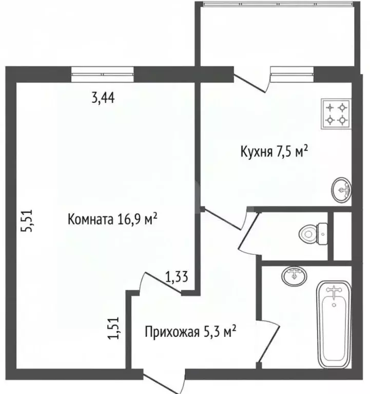 1-к кв. Ярославская область, Ярославль ул. Строителей, 1 (34.0 м) - Фото 1