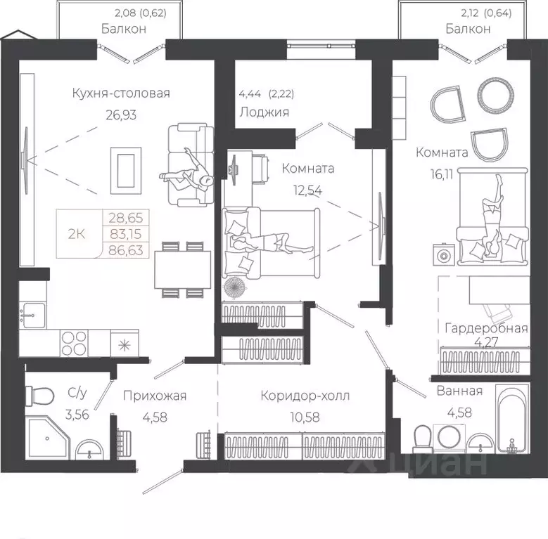 2-к кв. Алтай, Майминский район, с. Майма ул. Энергетиков (86.63 м) - Фото 1