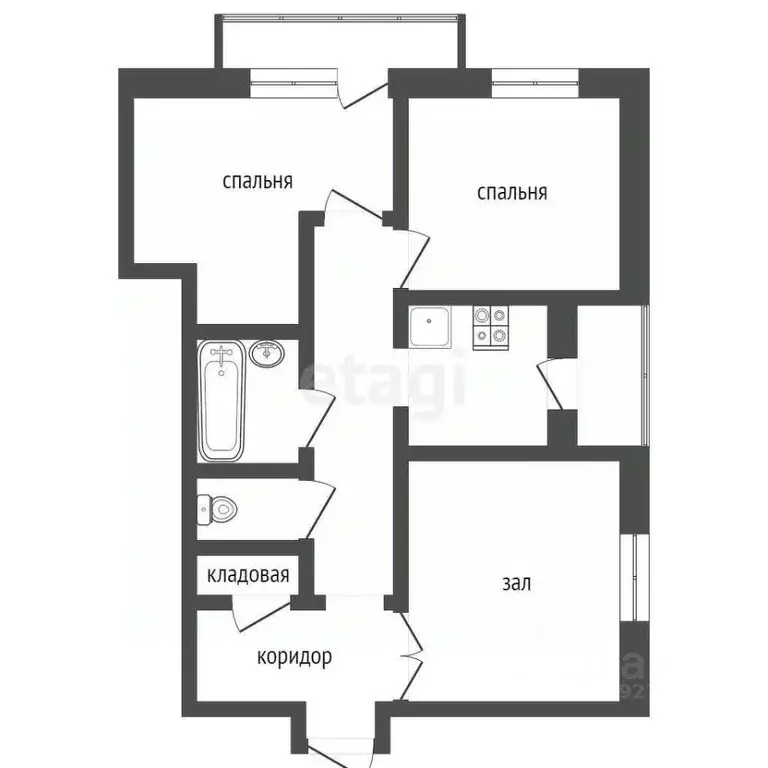 3-к кв. Тамбовская область, Тамбов Базарная ул., 97 (68.9 м) - Фото 1