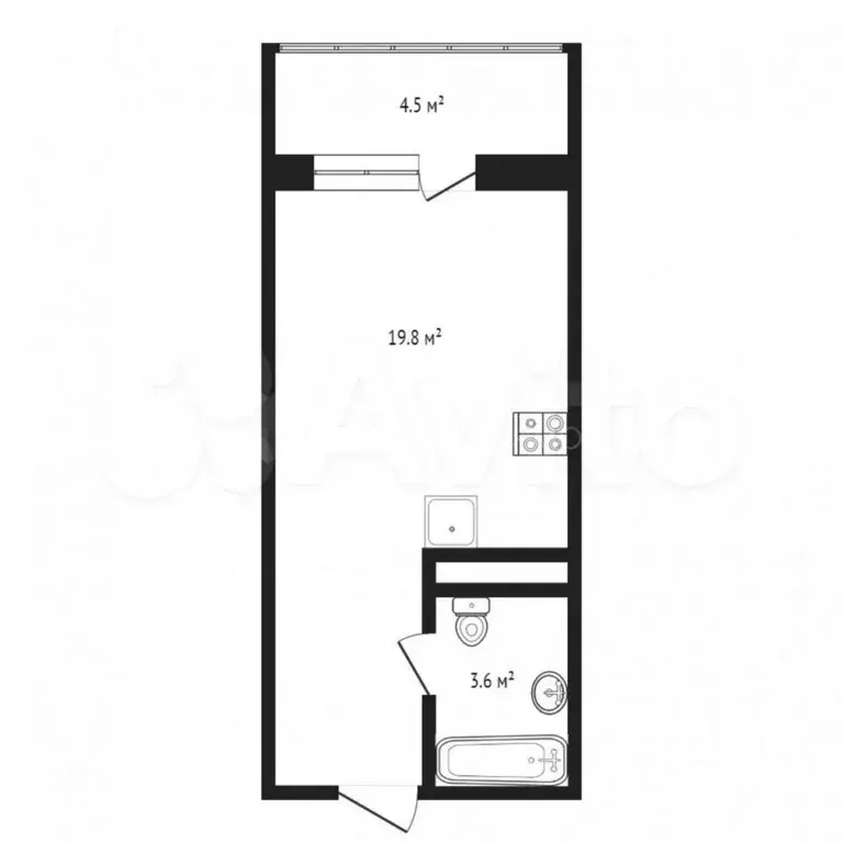 Квартира-студия, 23 м, 4/20 эт. - Фото 0