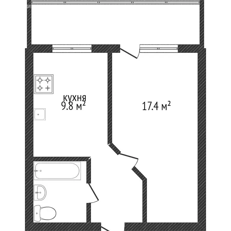 1-комнатная квартира: посёлок Сумкино, Нагорная улица, 3 (29 м) - Фото 1