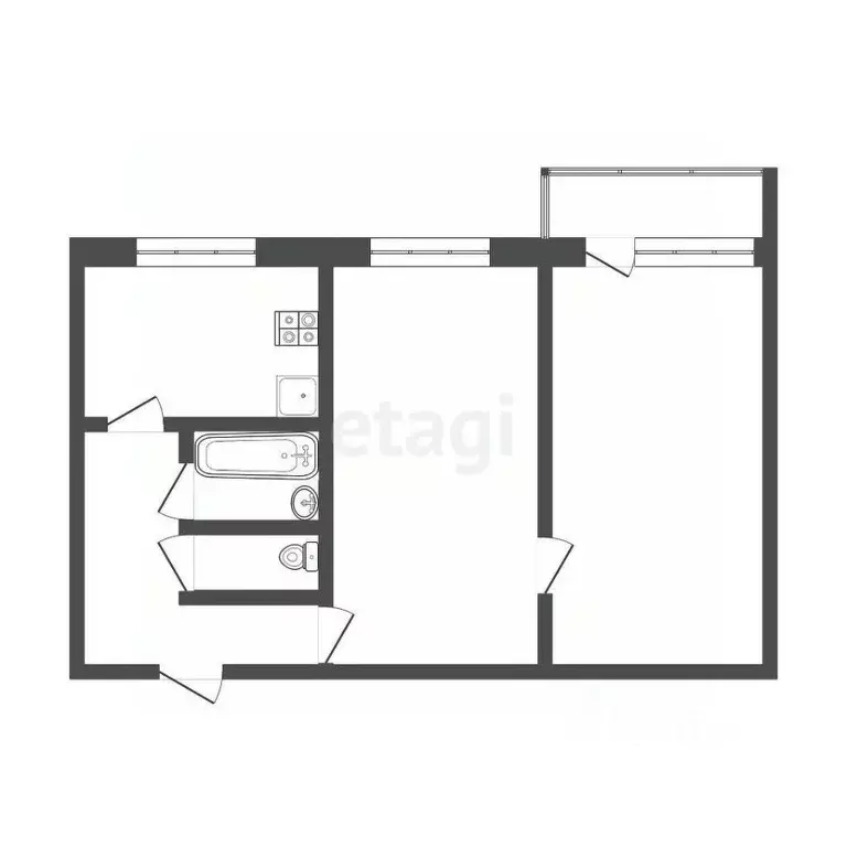 2-к кв. Мордовия, Саранск бул. Эрьзи, 4 (47.3 м) - Фото 2