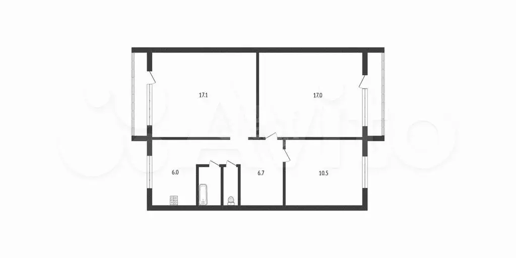 3-к. квартира, 60,8 м, 3/5 эт. - Фото 0