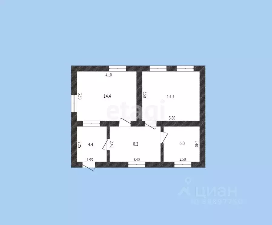 Дом в Карачаево-Черкесия, Псыж аул ул. Победы, 51 (42 м) - Фото 1
