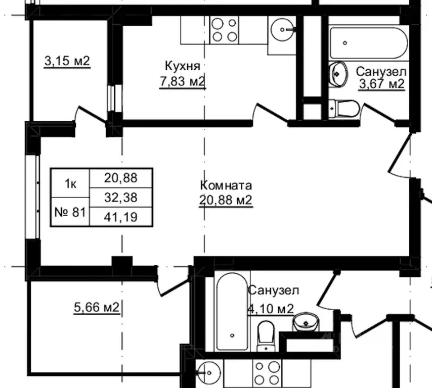 1-к кв. Краснодарский край, Сочи Пластунская ул., 104Бк3 (41.0 м) - Фото 1