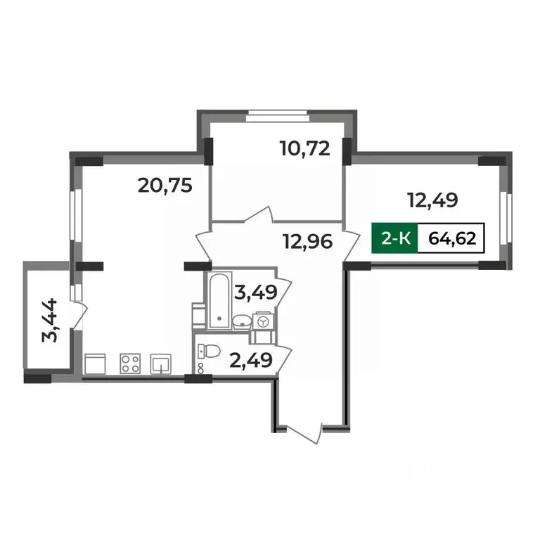 2-к кв. Владимирская область, Ковров Еловая ул., 11 (64.62 м) - Фото 0