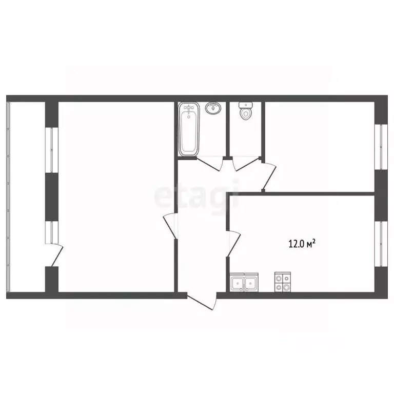 2-к кв. Архангельская область, Котлас просп. Мира, 12 (58.0 м) - Фото 1