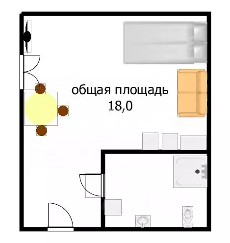 Студия Краснодарский край, Анапа ул. Буковая, 15 (18.0 м) - Фото 2