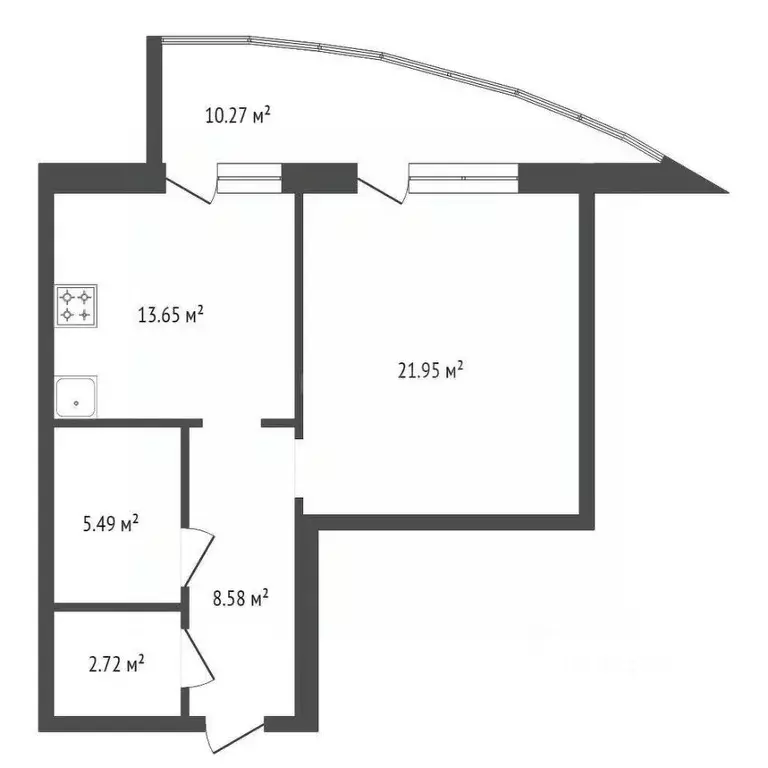Студия Красноярский край, Красноярск Изумрудная ул., 5 (53.0 м) - Фото 1