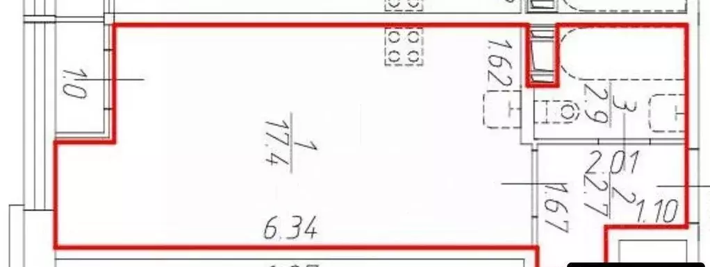 Студия Санкт-Петербург Планерная ул., 87к1 (23.0 м) - Фото 2