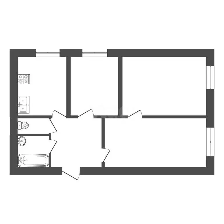 1к в -комнатной квартире (18.6 м) - Фото 0