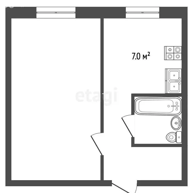 1-комнатная квартира: Балашов, улица Орджоникидзе, 1 (31.5 м) - Фото 1