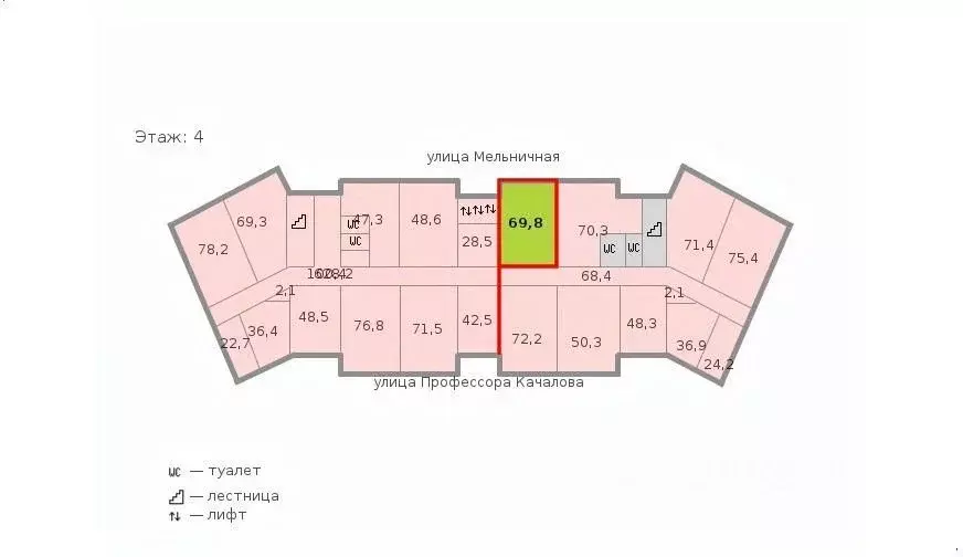 Офис в Санкт-Петербург ул. Профессора Качалова, 7 (70 м) - Фото 1