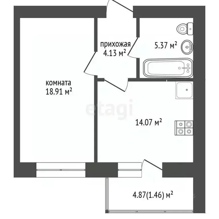 1-к кв. Самарская область, Самара ул. Виталия Талабаева, 8 (43.0 м) - Фото 1