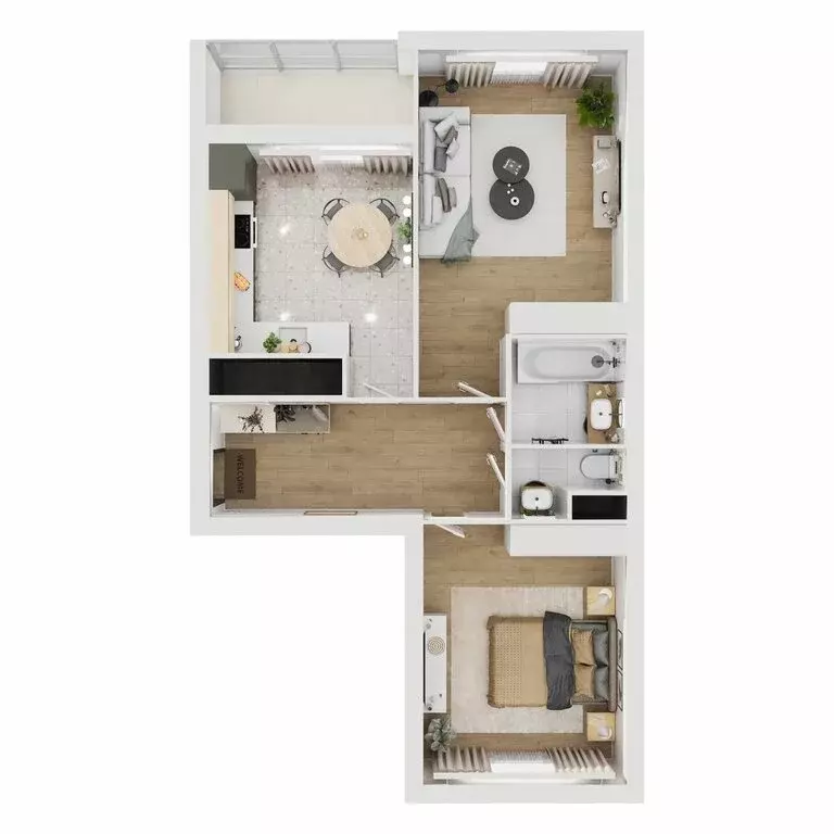 2-комнатная квартира: Тверь, улица Левитана, 70Б (65.03 м) - Фото 2