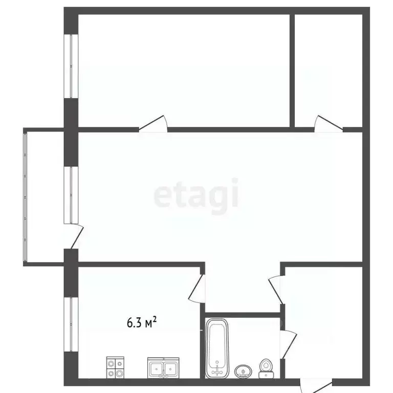 2-к кв. Ярославская область, Рыбинск ул. Моисеенко, 2 (43.3 м) - Фото 2