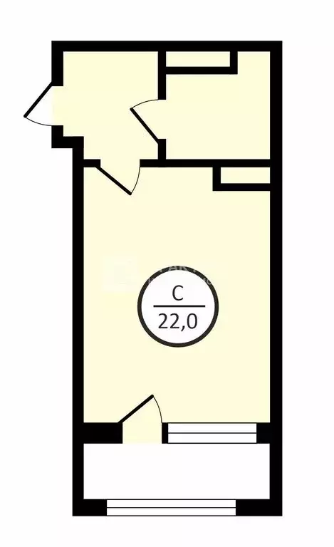 Квартира-студия: Москва, Рязанский проспект, 2/2к1 (22 м) - Фото 1