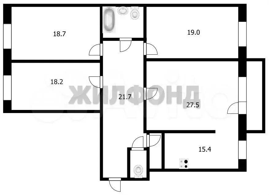 4-к. квартира, 123,8 м, 6/17 эт. - Фото 0