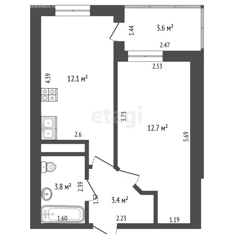 1-комнатная квартира: Якутск, Якутская улица, 11 (32 м) - Фото 0