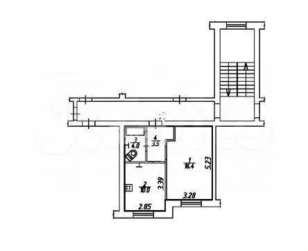 1-к. квартира, 34 м, 2/3 эт. - Фото 0