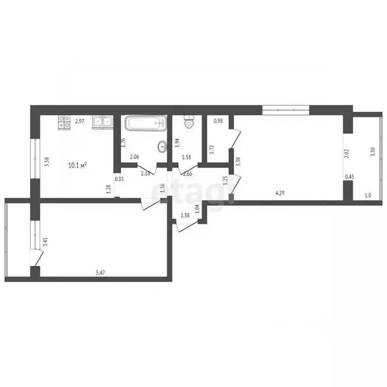 2-к кв. Мордовия, Саранск Лямбирское ш., 19 (65.3 м) - Фото 1