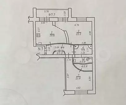 2-к. квартира, 93 м, 4/9 эт. - Фото 0