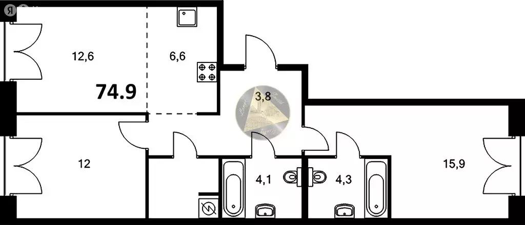 2-комнатная квартира: Санкт-Петербург, набережная Обводного канала, ... - Фото 1